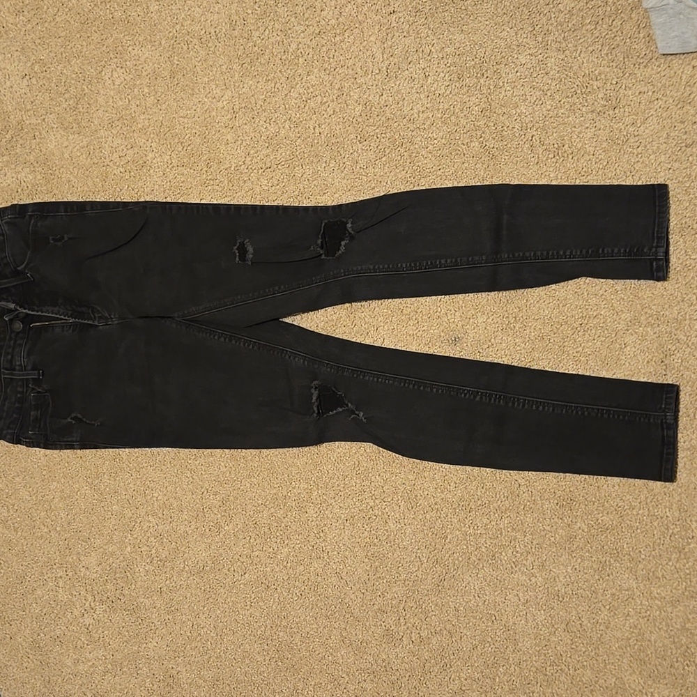 Old Navy Black Distressed Skinny Jeans